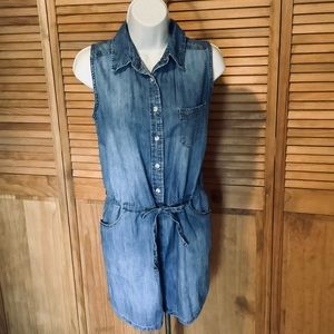 Universal Thread Shorts Romper S-M button front Blue Denim